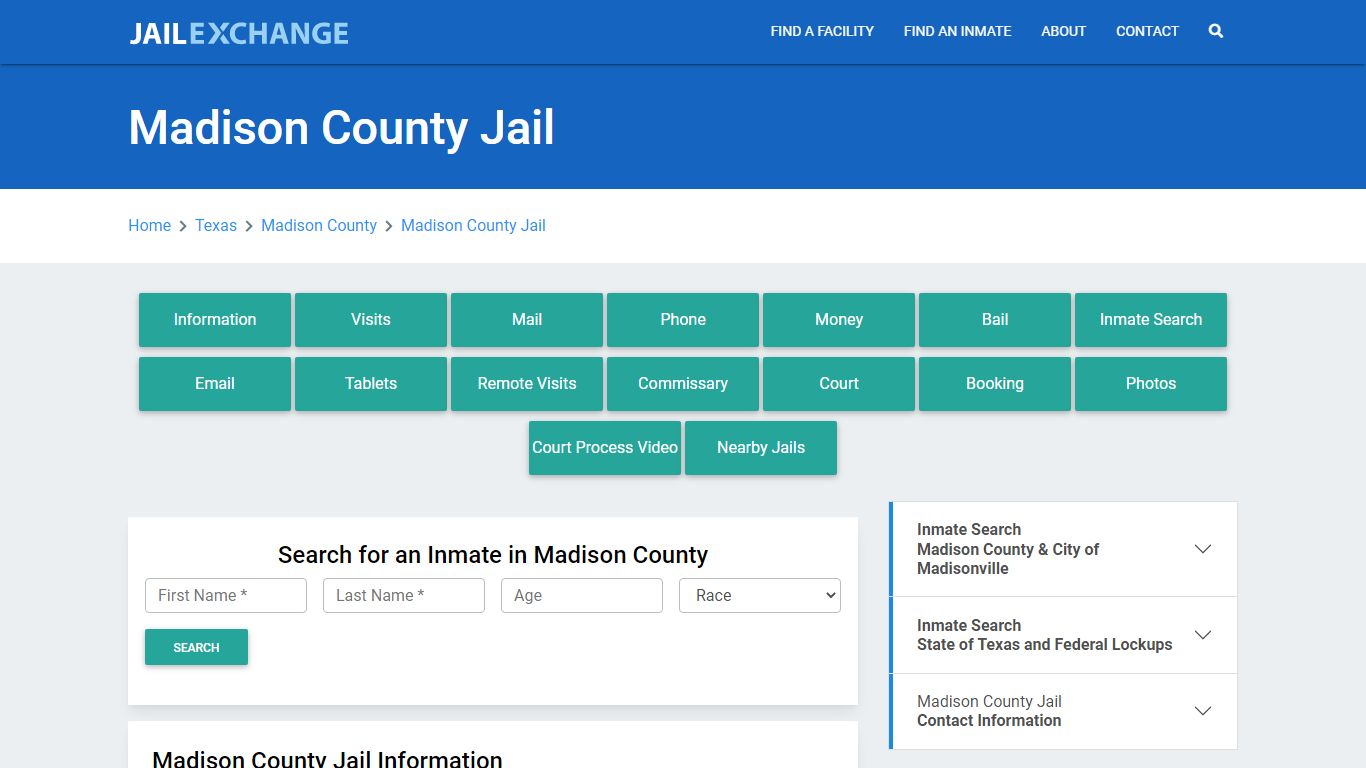 Madison County Jail Roster Lookup, TX, Inmate Search