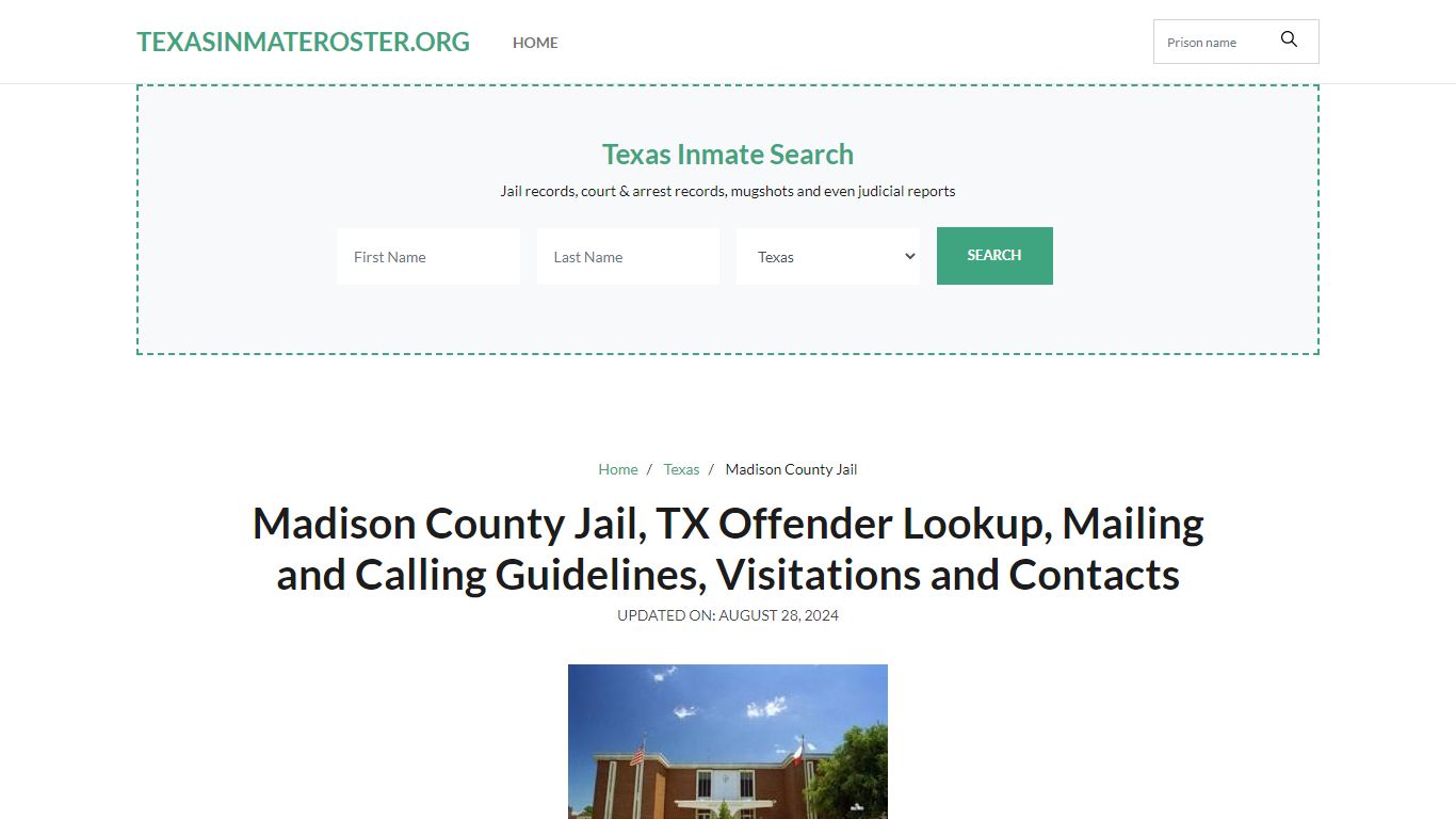 Madison County Jail - Texas Inmate Roster